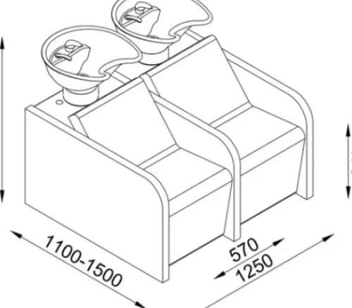 Coiffeureinrichtungen* DOBI Smartline Doppel-Rückwaschanlage Jan