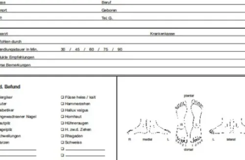 Verbrauchsmaterial*dobi Kundenkarteikarten Fusspflege