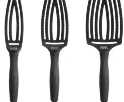 Bürsten*Olivia Garden Fingerbrush Care Iconic Boar & Nylon Full Black Haarbürste