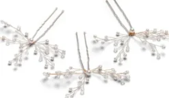 Accessoires* Trisa Celebride Haarnadel mit kleinen weissen Perlen und geschliffenen Steinen